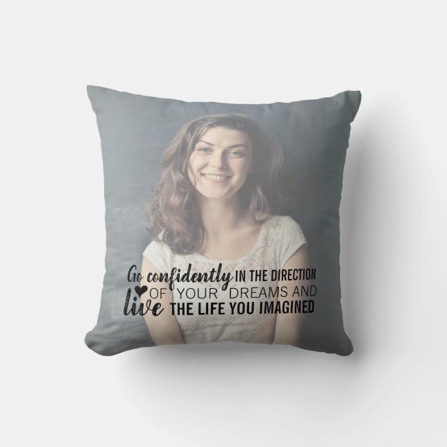 Personalized Graduation Photo Quote Go Live Pillow (Front)