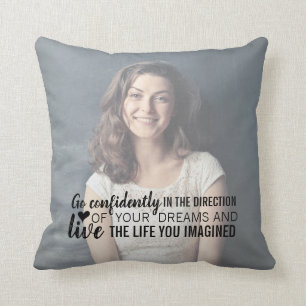 Personalized Graduation Photo Quote Go Live Pillow
