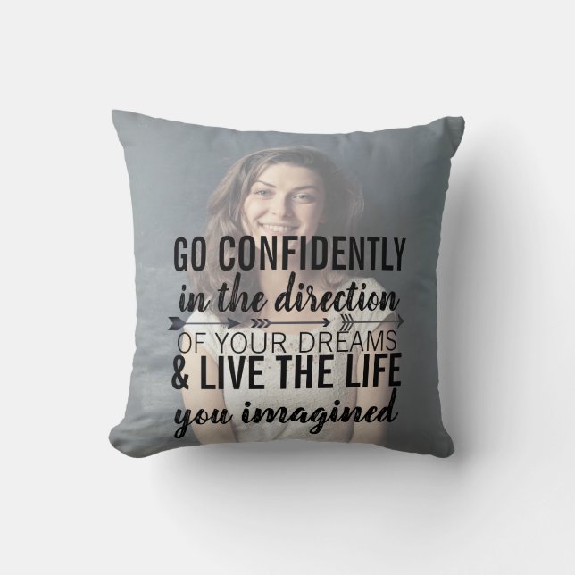 Personalized Graduation Photo Quote Pillow (Front)