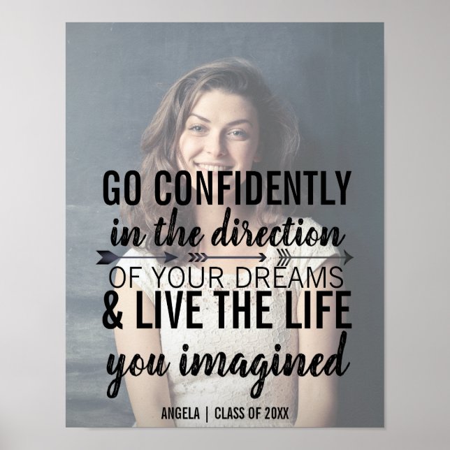 Personalized Graduation Photo Quote Poster (Front)