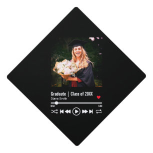 Personalized Graduation Photo Song Playlist Cap Topper