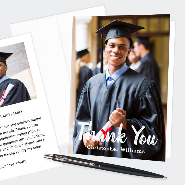 Personalized Graduation Photo Thank You Card (Creator Uploaded)