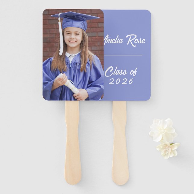 Personalized Graduation Photo with Name & Class  Hand Fan (Front and Back)