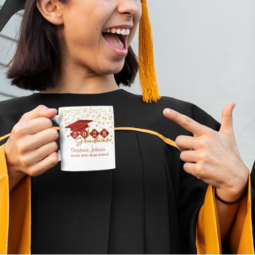 Personalized Graduation Red  Gold 20XX Coffee Mug