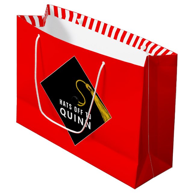 Personalized Graduation Red Large Gift Bag (Front Angled)