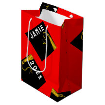 Personalized Graduation Red Medium Gift Bag