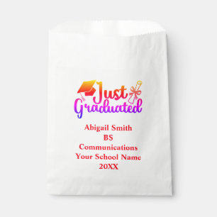 Personalized Graduation Red, Orange Purple Favor Bag