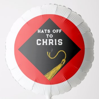 Personalized Graduation Red Party  Balloon by ebbies at Zazzle
