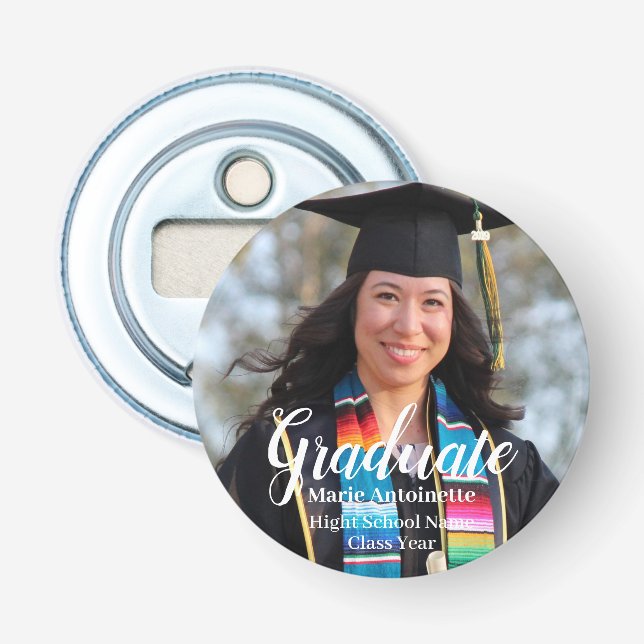 Personalized Graduation Simple Photo Bottle Opener (Front)