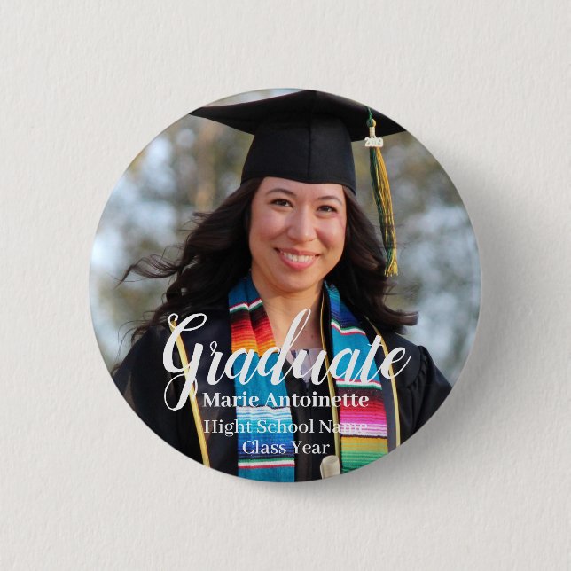 Personalized Graduation Simple Photo Button (Front)
