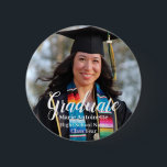 Personalized Graduation Simple Photo Button<br><div class="desc">Personalized Graduation Simple Photo button. This modern photo template for graduation party is perfect to say thank you to your guests and wrap your party favor gifts with a unique touch</div>