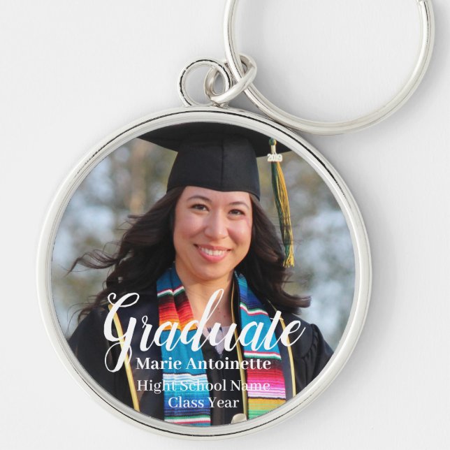 Personalized Graduation Simple Photo Keychain (Front)