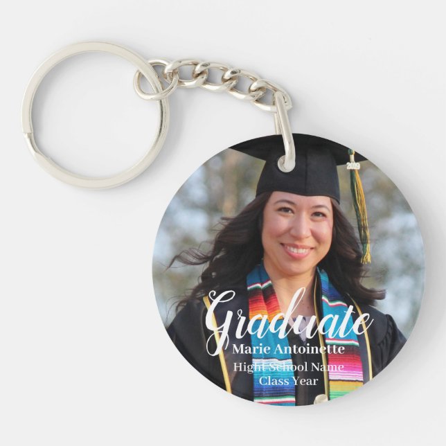 Personalized Graduation Simple Photo Keychain (Front)