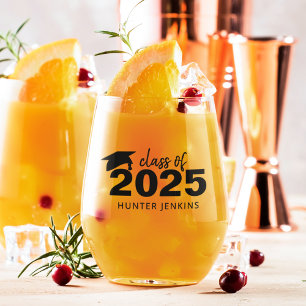 Personalized Graduation Stemless Wine Glass