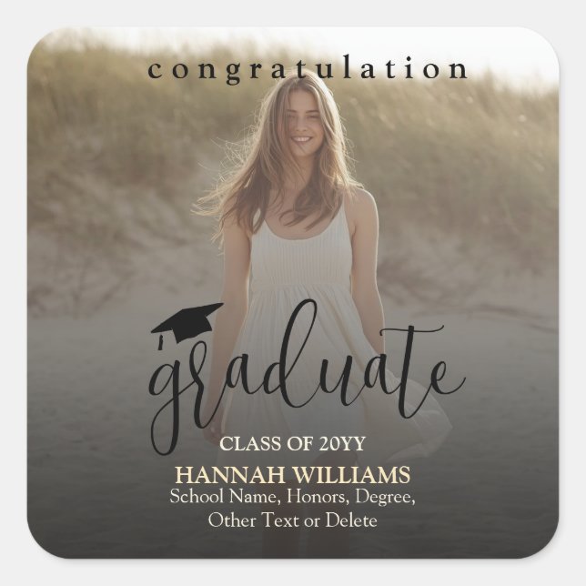 Personalized Graduation Sticker – Name and Photo (Front)