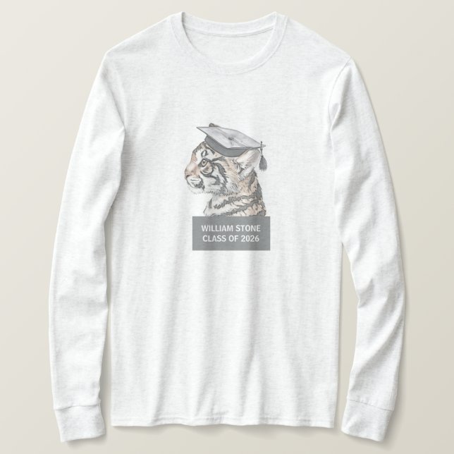 Personalized Graduation T-Shirt | Tiger Grad (Design Front)