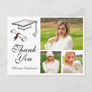 Personalized Graduation Thank You Card 3 Photos