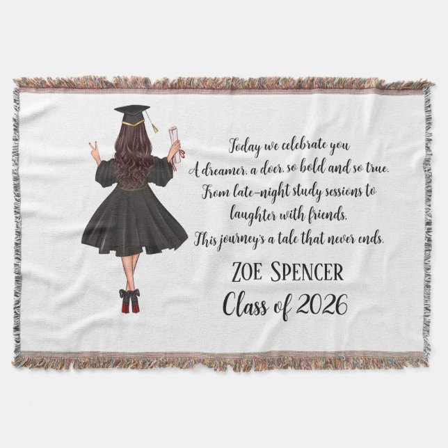 Personalized Graduation Throw Blanket (Front)