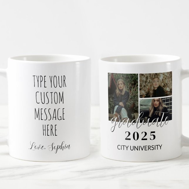 Personalized Graduation with 3 Photos Coffee Mug (Creator Uploaded)