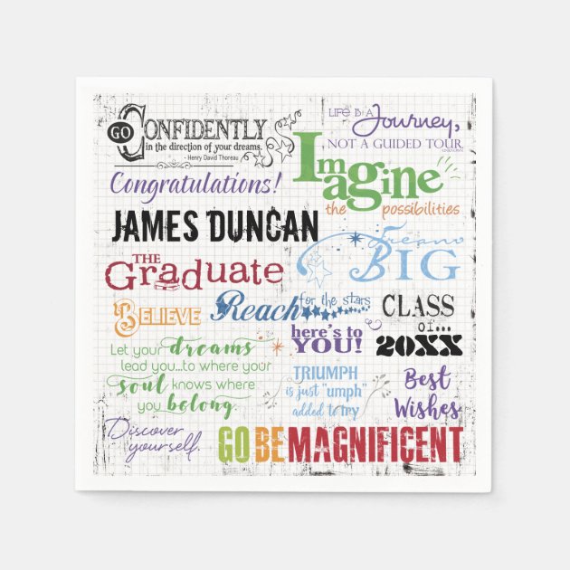 Personalized Graduation Word Art Napkin