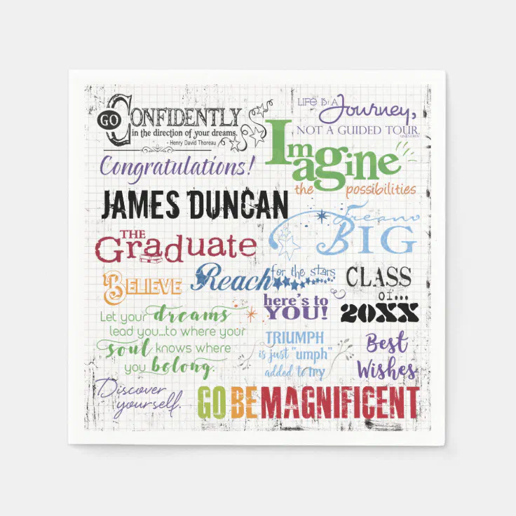 Personalized Graduation Word Art Napkins | Zazzle