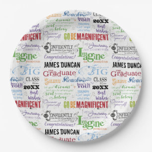Personalized Graduation Word Art Paper Plates