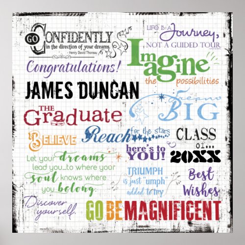 Personalized Graduation Word Art Poster
