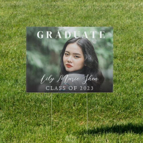 Personalized Graduation Yard sign full photo grad