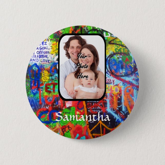 Personalized graffiti button (Front)