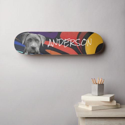 Personalized  Graffiti family dog  skateboard