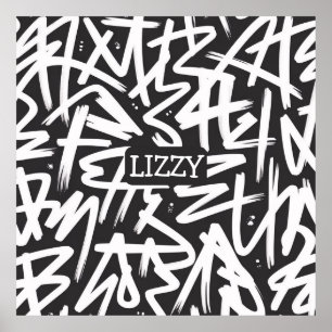 Personalized Graffiti Name Pattern — Custom Urban Poster