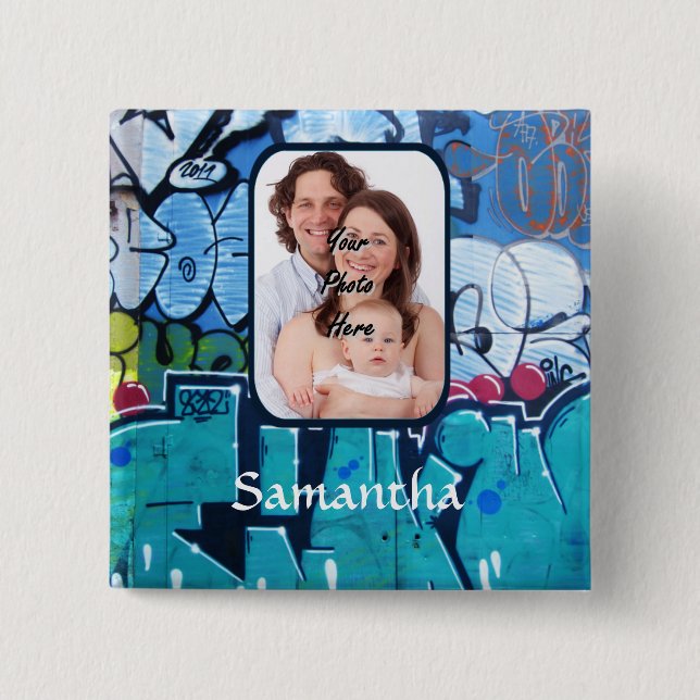 Personalized graffiti pinback button (Front)