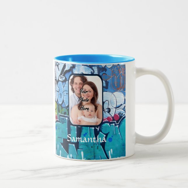 Personalized graffiti Two-Tone coffee mug (Right)