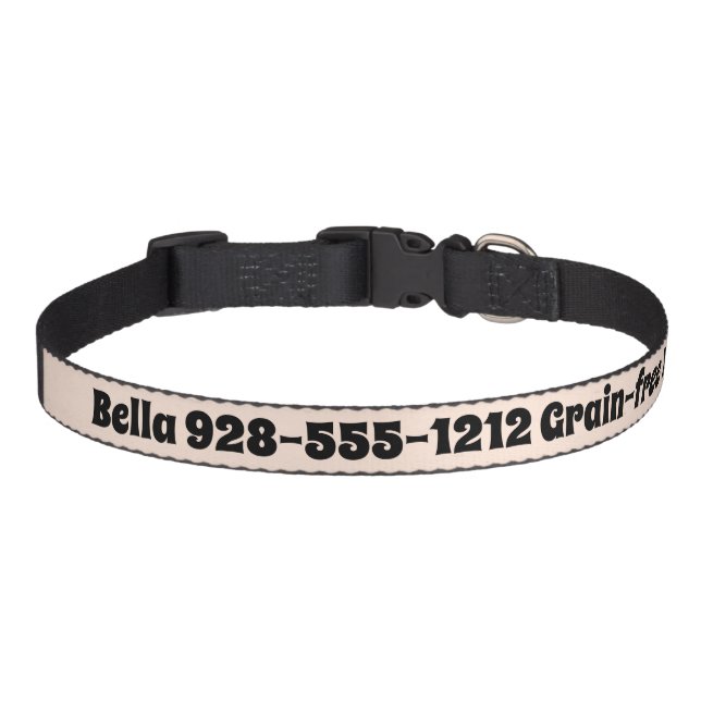 Personalized Grain Free Dog If Lost Call Pet Collar (Front)