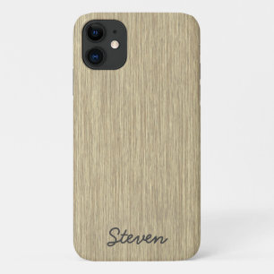Personalized Grainy Faded Aged Wood iPhone 11 Case