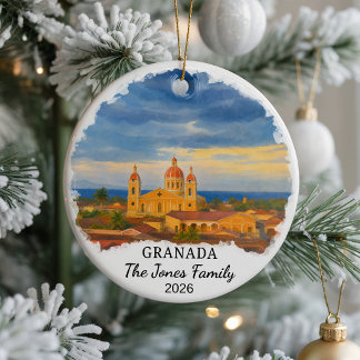 Personalized Granada Ceramic Ornament, Custom Nica Ornament