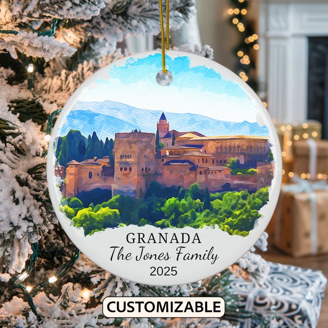 Personalized Granada Ornament, Spain Ceramic Ornament (Creator Uploaded)