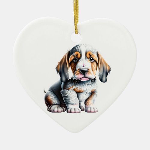 Personalized Grand Basset Griffon Venden Puppy Ceramic Ornament