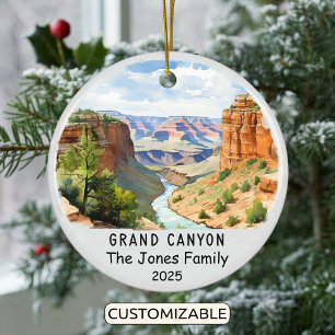 Personalized Grand Canyon Ornament, Arizona Ceramic Ornament