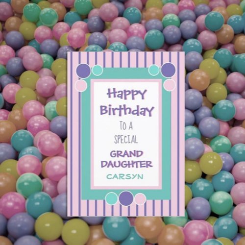 Personalized Grand daughter birthday greeting card