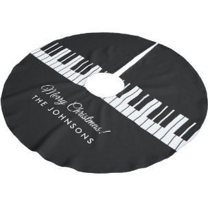 Personalized grand piano keys Christmas Holiday Brushed Polyester Tree Skirt