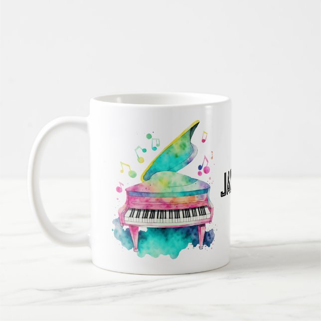 Personalized Grand Piano Mug – Custom Name  (Left)