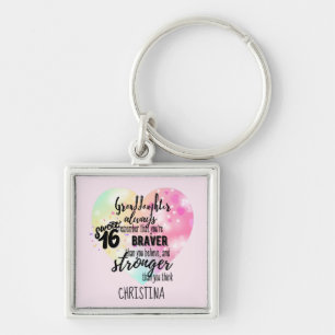 Personalized GRANDAUGHTER Gifts   Cute Quotes Fun  Keychain