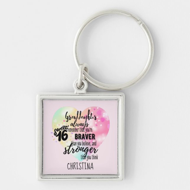 Personalized GRANDAUGHTER Gifts | Cute Quotes Fun  Keychain (Front)