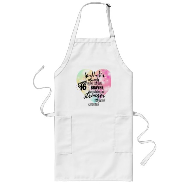 Personalized GRANDAUGHTER Gifts | Cute Quotes Fun  Long Apron (Front)