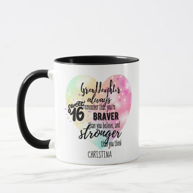Personalized GRANDAUGHTER Gifts | Cute Quotes Fun  Mug (Left)