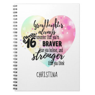 Personalized GRANDAUGHTER Gifts   Cute Quotes Fun  Notebook