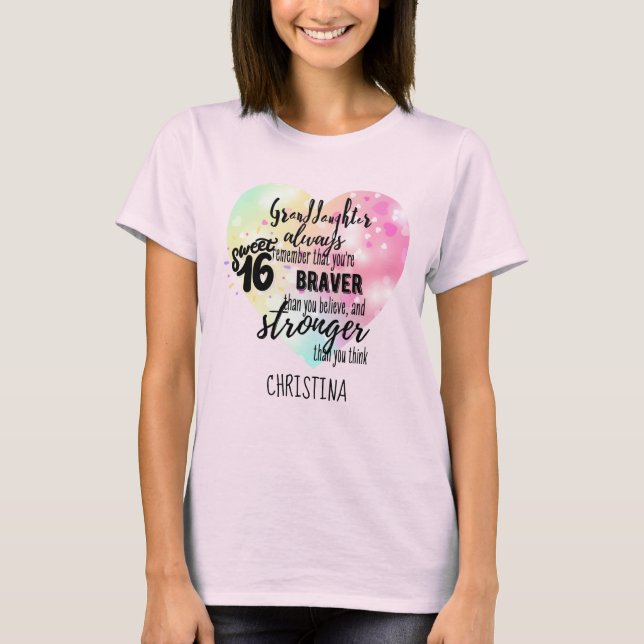 Personalized GRANDAUGHTER Gifts | Cute Quotes Fun  T-Shirt (Front)