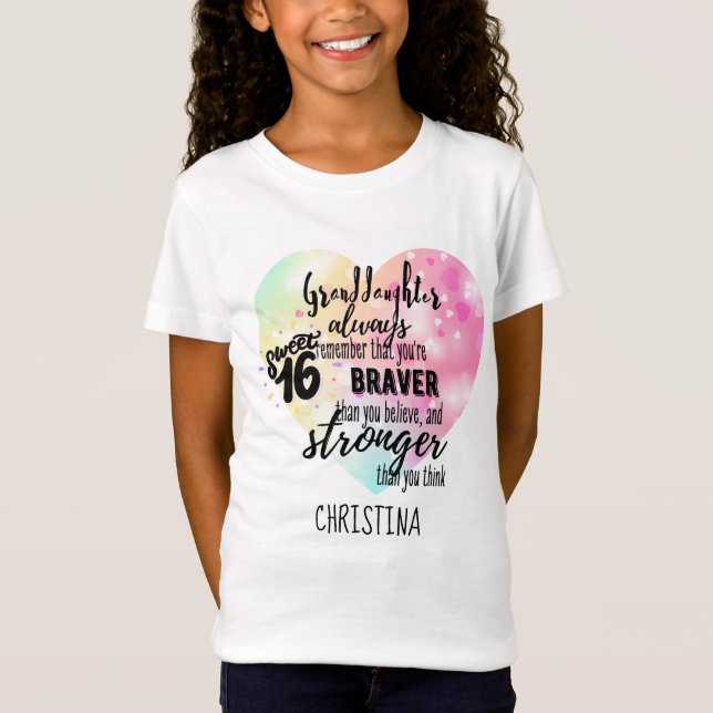 Personalized GRANDAUGHTER Gifts | Cute Quotes Fun  T-Shirt (Front)