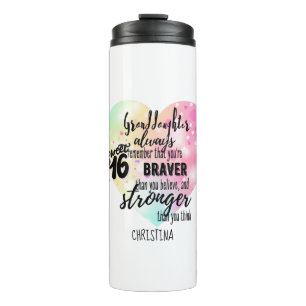 Personalized GRANDAUGHTER Gifts   Cute Quotes Fun  Thermal Tumbler